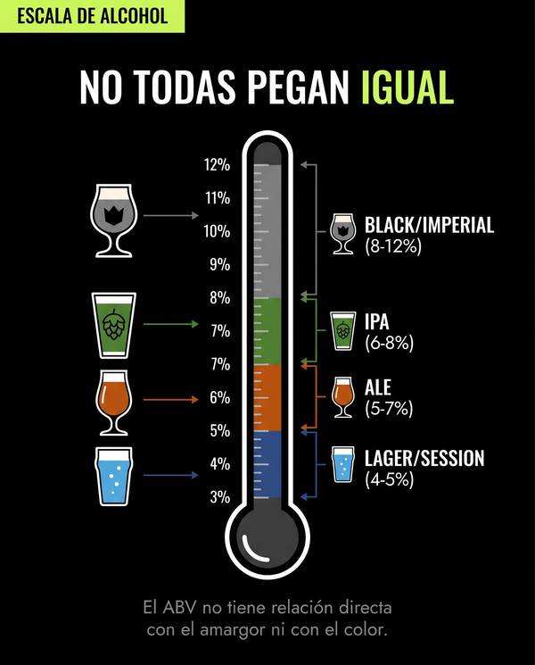Escala de alcohol: no todas las cervezas pegan igual