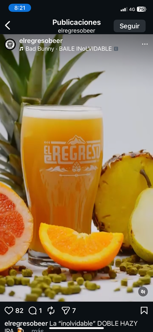 EL REGRESO DOBLE HAZY IPA Doble Hazy IPA