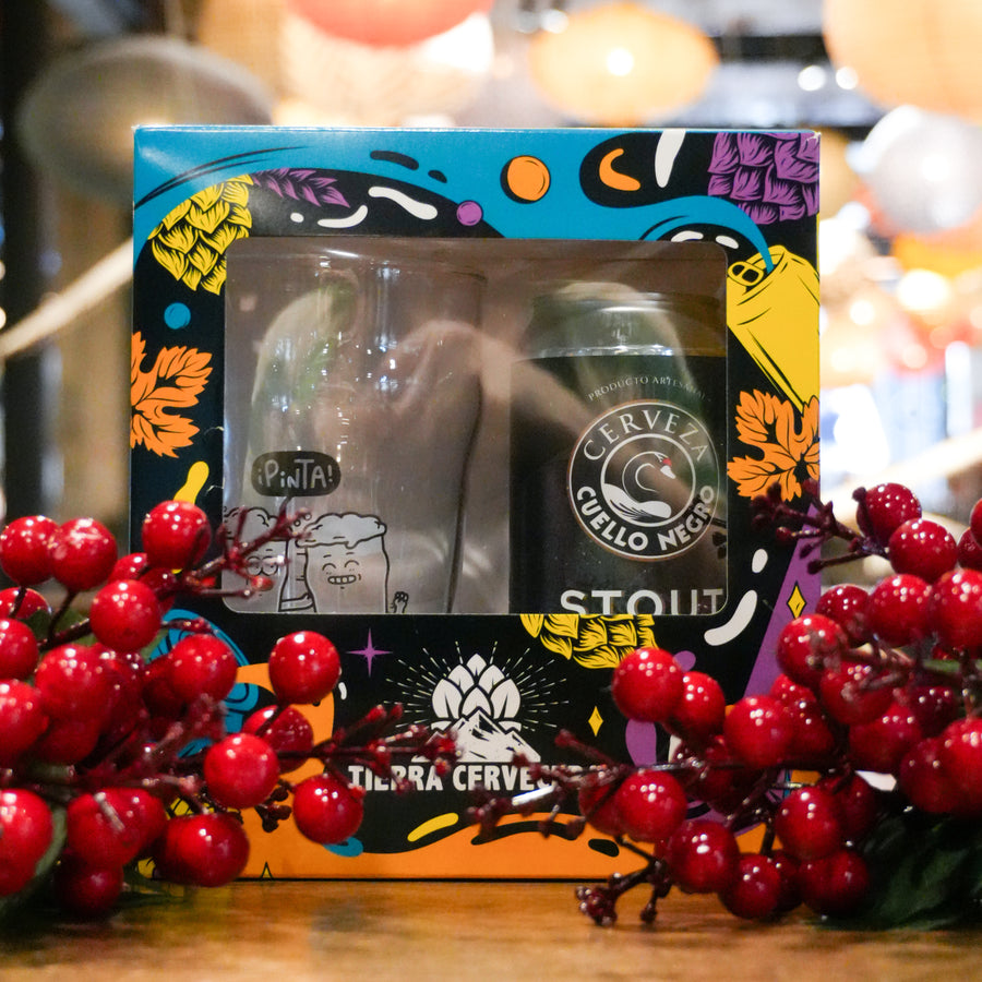 ESTUCHE DE REGALO STOUT (Vaso Nonic 570 ml + Cuello Negro Stout)